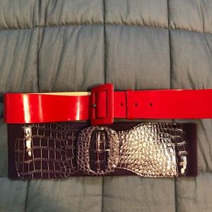 Purple crocodile pattern belt